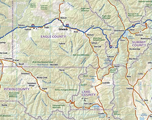Colorado Laminated Wall Map (42” Wide x 29” high)