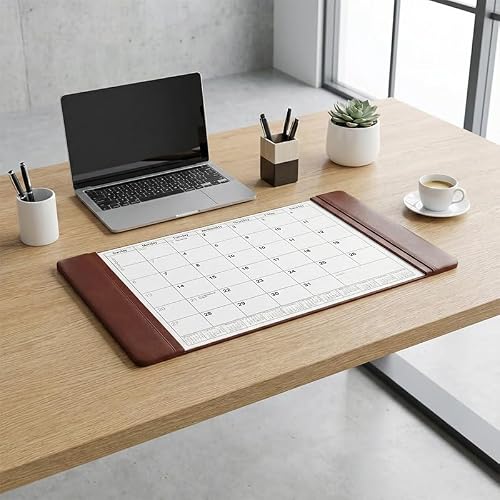 Dacasso Leather Desk Calendar pad, 25.5 x 17.25, Mocha, PG-3040