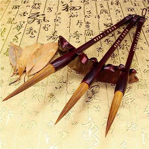 Solid Wood Rod Wolf Hair Brush Practice Stationery Four Treasures Chinese Calligraphy Brush Bucket Brush