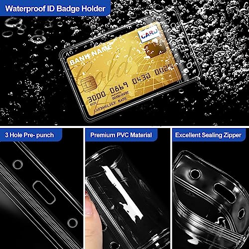 200 Pcs Clear Plastic Vertical Name Badge ID Card Holders