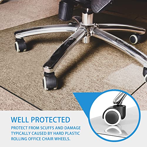 GLSLAND 36" x 46" Office Chair Mat for Carpet, Tempered Glass Floor Mat