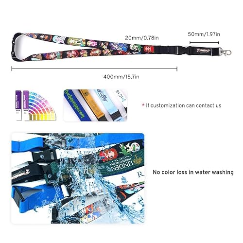 Handwerke Custom 200 Pieces Breakaway Solid Color Lanyards Bulk Personalized Polyester Neck Straps with Logo, Text, Name for Office, Company, School, Event, Women Men