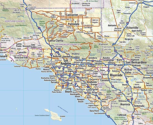 Topographics California Laminated Wall Map (36' x 41')