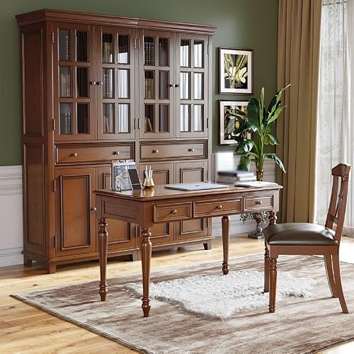 LINKIO Home Office Desks Countryside Solid Wood Desk Bedroom Computer Desk Simple Desk Study Dressing Table Computer Table Desk