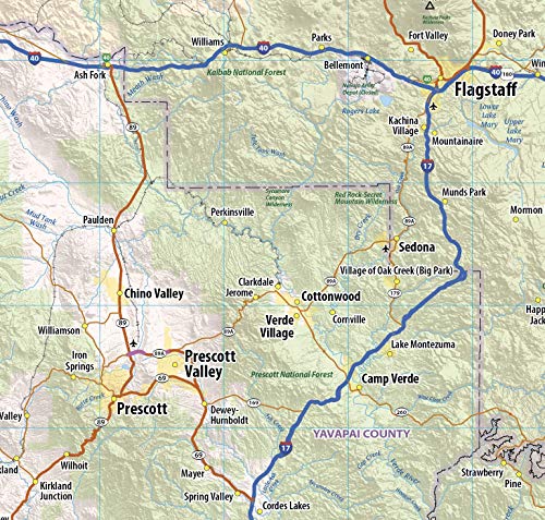 Arizona Laminated Wall Map (36" Wide by 42” high)