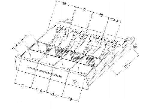 Solid and Elegance Cash Drawer, Drawer for Fiscal Cash Register, Durable Steel, Lockable with a Key, RJ12, HDWR HD-KER35