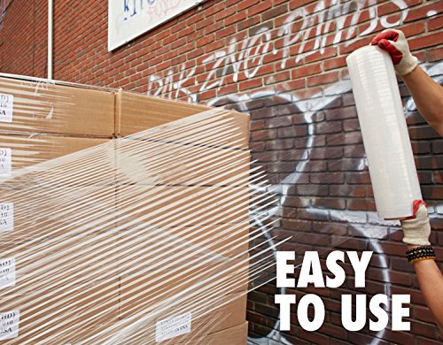 18 Inch X 1500 feet Tough Pallet Shrink Wrap, 80 Gauge Industrial Strength, Commercial Grade Strength Film, Moving & Packing Wrap, for Furniture, Boxes, Pallets (8-Pack)