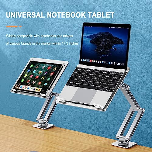 Book Stand for Reading with Clamp, Hands Free Book Holder Stand, Angle Adjustable, Ergonomic Design, Portable, Foldable, Elastic Book Holder, for Projector, Online Learning, Home Offi(Color:Silver-02)