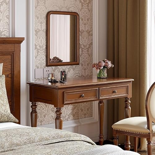 LINKIO Home Office Desks Countryside Solid Wood Desk Bedroom Computer Desk Simple Desk Study Dressing Table Computer Table Desk