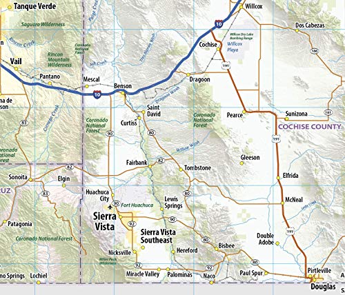 Arizona Laminated Wall Map (36" Wide by 42” high)