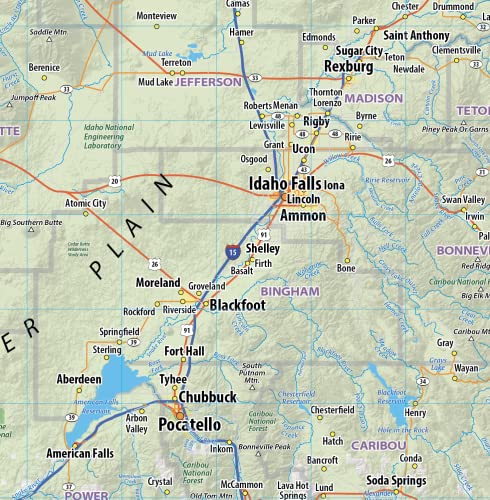 Idaho Laminated Wall Map (36” wide by 54” high)