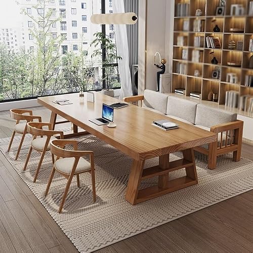 LINKIO Home Office Desks Solid Wood Large Desk Modern Home Study Reading Table Large Conference Long Table Computer Table Desk(180cm)