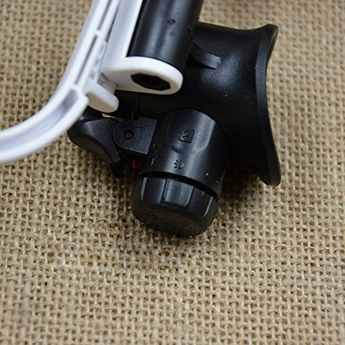 8X 15x 23x Double Eye Loupe Head Wearing Repair Jeweler Watch Clock Magnifier Illuminated Magnifying Glass with LED Light Vision