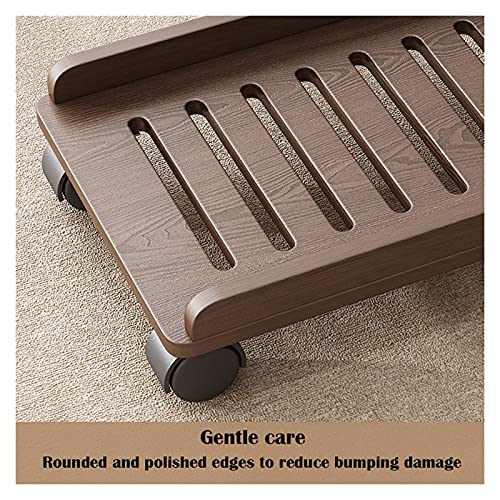 GRCQLWT Laptop Stand,Desktop Computer Support,Computer Tower Stand Cart Floor Pc Stand CPU Holder with 4Er Wheels Under Desk (A)