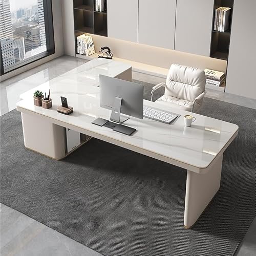 XUNTING Pc Desk Slate Office Desk Home Bedroom Study Corner Desk Modern Simple Office Desk Computer Desk Study Table(140 * 70 * 75cm)