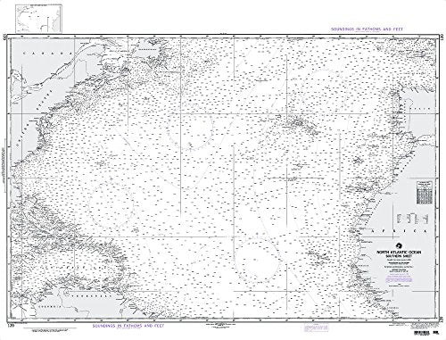 NGA Chart 120: North Atlantic Ocean Southern Sheet (WATERPROOF) 38.5 x 52