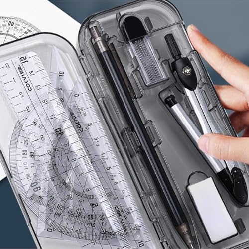 Set of Compass Ruler Measuring Tools 8 Piece for Exam Drawing Purposes
