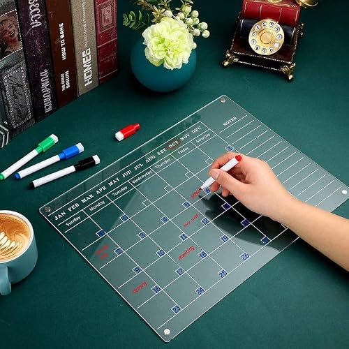 Magnetic Acrylic Calendar Fridge Monthly Fridge Magnet Calendar