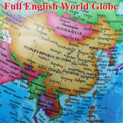 POCHY Beautiful Globe 360° Rotating Globe with Stand Globes Hd Printing World Globe Sphere Diameter 7.8 Inches Geographic Globes Fine and Clear