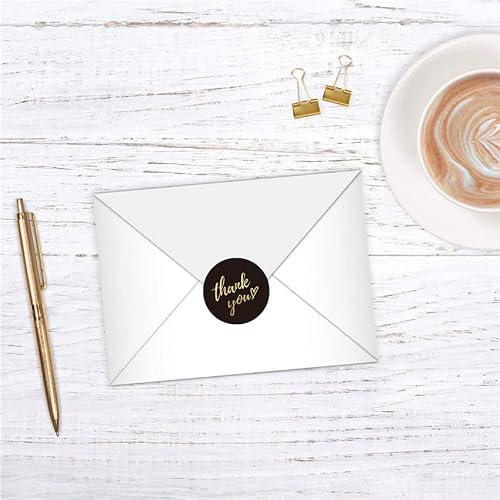 MVNOIRE 500pcs Thank You Stickers Seal Labels Gold Foil Paper Decoration Sticker