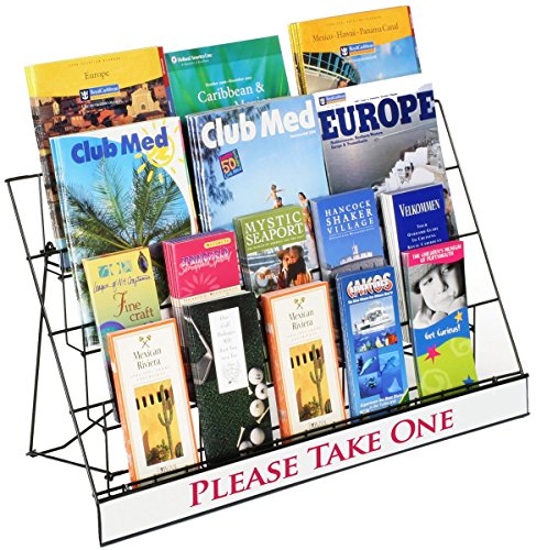 Displays2go Countertop Display Rack for Literature, 4 Open Tiers