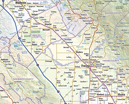 Topographics California Laminated Wall Map (42' x 48')