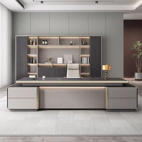 LINKIO Home Office Desks Boss Office Modern President Desk Leader Office Furniture Manager Desk Computer Table Desk