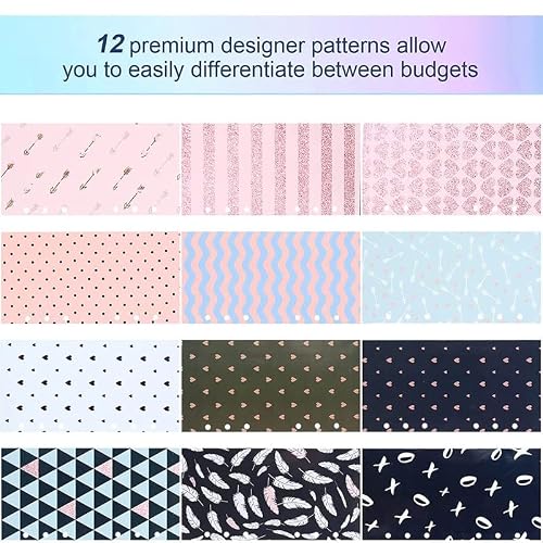 GGGUOJINN PU Leather Budget Binder Cash Envelope System with 12PCS Money Envelopes and Expense Sheets, 4 Pockets (Color : A, Size : 7.5 x 5.5 inch) (B 7.5 x 5.5 inch)