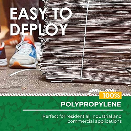 SGT KNOTS Polypropylene Tying Twine – Bundling Twine for Pulling, Loading, Packing – Weather Resistant Pull Line - 156 lb. Tensile Strength - 1 ply x 6300ft, White - Cardboard Carton Included