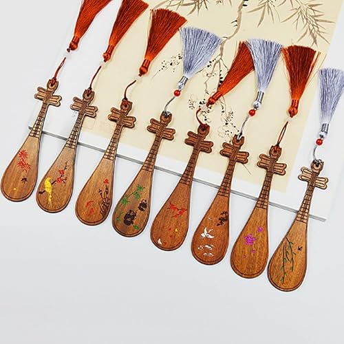 NSUQOA Chinese Musical Instrument Bookmark Beautiful and Easy to Use Literary Pen Set