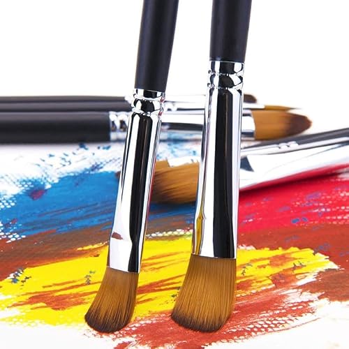 UOHLCX HBJWOV 9Pcs Art Paintbrush Set Synthetic Nylon with Long Handle Paint Brush for Watercolor Acrylics Oil Gouache