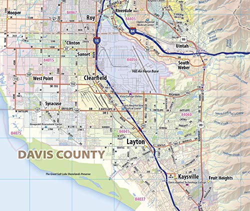 Greater Salt Lake City Laminated Wall Map (36” Wide by 54” high)