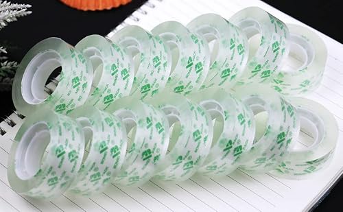 BOMEI PACK Crystal Clear Transparent Tape, 100 Rolls for Stationery Tape, 3/4 in x 1000 in