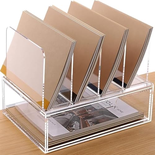 Desk Organizers and Accessories 9" d X 12.2" w 4.6" h Clear Modern Contemporary Plastic Polished Modular