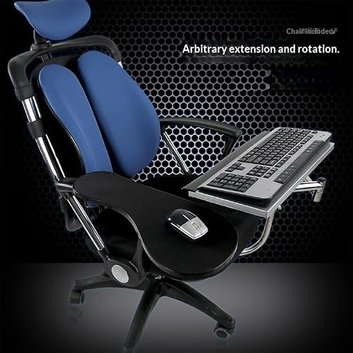 NBGYS Ergonomic Chair Mount Keyboard Tray - Adjustable Laptop & Mouse Stand for Gaming & Workstation, Fits Round Bars up to 1.96 Inch Thickness (OK033B)