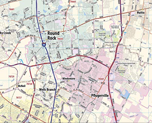 Topographics Austin Metro Area Laminated Street Map (42" x 47")