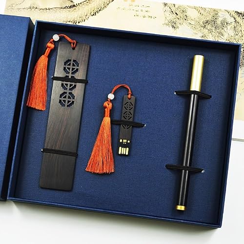 Hollow U Disk Bookmark Pen Gift Box Set Chinese Wind Annual Meeting Gifts