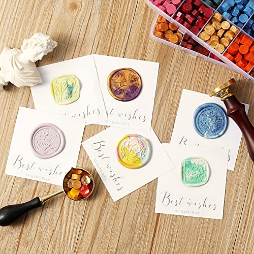 MLLXUXANCC 100pcs Retro Octagon Wax Seal Beans Stamp Beads for DIY Vintage Craft Wedding Envelope Wax Seal Ancient Sealing Wax Stamp Making