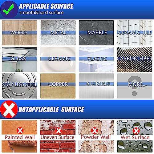 ZMUAXUAN 10 Rolls-9.85 FT Double Sided Mounting Tape Heavy Duty Removable,Clear Thick Nano Tape Adhesive Reusable,Wall Poster Picture Hanging Strips Putty, Sticky Tack Gel Glue for Hangers,Photo
