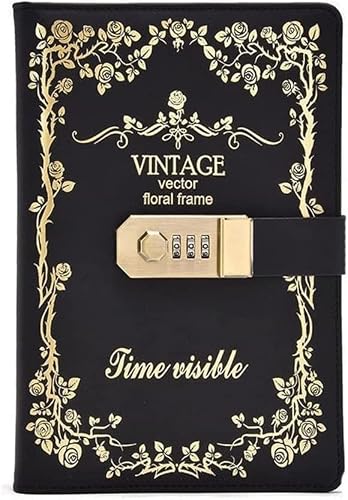 YHdtUO Password Lock Book A5 360 Pages Diary Book B6 300 Pages Student Journal Book Kept in Secret,B-A5