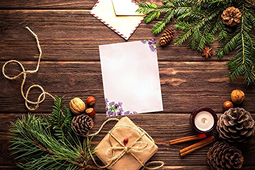 200 Stationery Writing Paper, with Cute Floral Designs Perfect for Notes or Letter Writing - Violets
