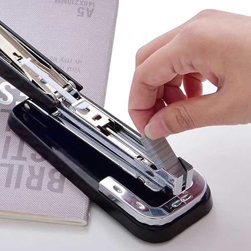 QOPCBCGN 360 Degree Rotating Stapler Desktop with Staples Chisel for Office Stationery School(D)