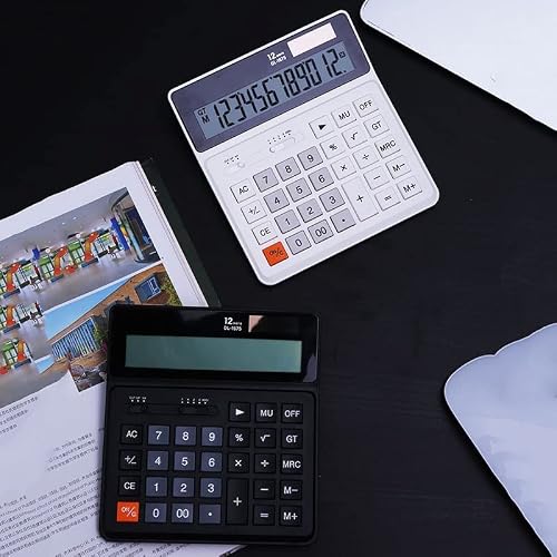 VZDUYHJ Desktop Calculator Financial Accounting Office Solar 12-Digit Large Screen Power Portable
