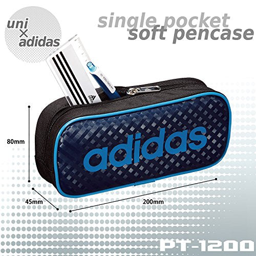 三菱鉛筆 Adidas PT1200AI07B1 AI07 Single Chuck Pen Case, Blue and White, Enamel x Cloth