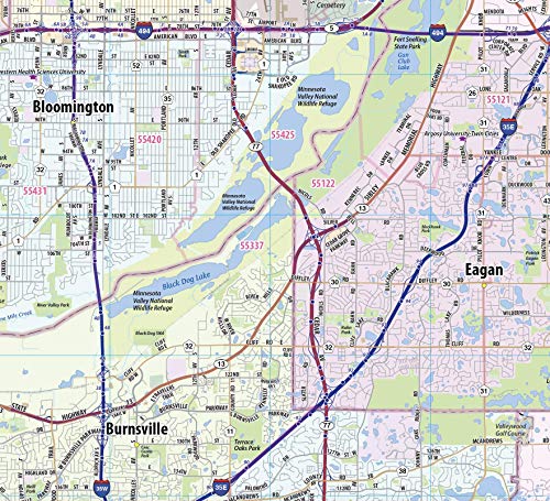 Topographics Twin Cities Metro Area Laminated Street Wall Map (52' x 42' Full Color)