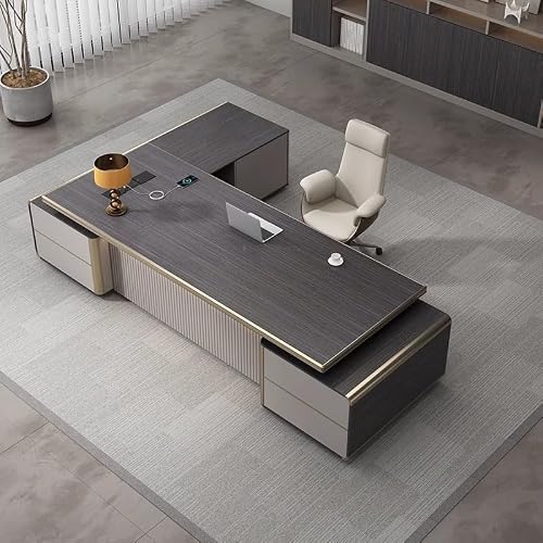 LINKIO Home Office Desks Boss Office Modern President Desk Leader Office Furniture Manager Desk Computer Table Desk