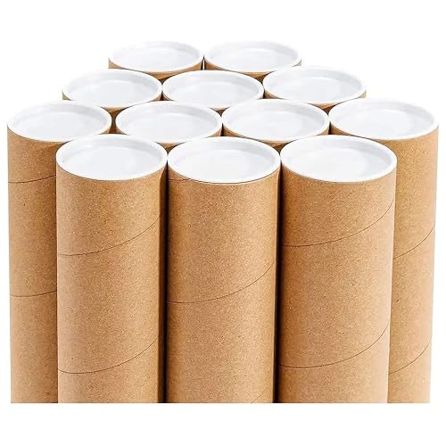 supplyhut 20 - 2" x 36" Round Cardboard Shipping Mailing Tube Tubes With End Caps