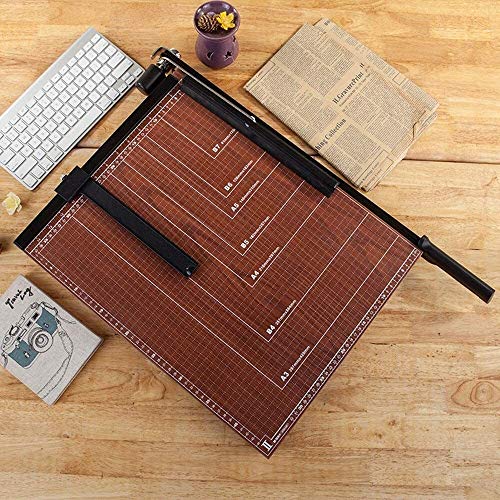 Paper Cutter Guillotine Paper Cutter, Paper Trimmer Wooden Paper Cutter Blade Sharp and Durable Solid Wood Plate Wear-Resistant and Durable Suitable