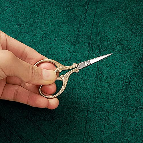 DSWMY Craft Scissors, Craft Scissors Pack Antique Vintage Style Cutting Tool for Embroidery Cross Stitch Sewing and Office Use Rose Gold Small