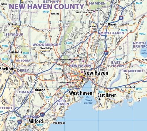 Connecticut Laminated Wall Map (48” wide x 36” high)